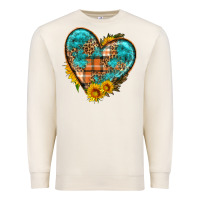 Sandshell fall pattern heart with sunflower Premium Sweatshirt - HRA Design Shop