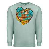 Seafoam fall pattern heart with sunflower Premium Sweatshirt - HRA Design Shop