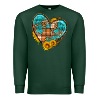 Sports Green fall pattern heart with sunflower Premium Sweatshirt - HRA Design Shop