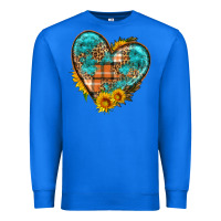 True Royal fall pattern heart with sunflower Premium Sweatshirt - HRA Design Shop