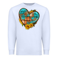White fall pattern heart with sunflower Premium Sweatshirt - HRA Design Shop