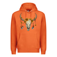 Carrot bull skull sunflowers and feathers Premium Hoodie - AdoDesignShop