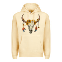 Pina Colada bull skull sunflowers and feathers Premium Hoodie - AdoDesignShop