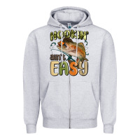 Heather Grey hookin' ain't easy Zipper Hoodie - MaliasSmallBusiness