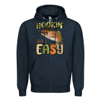 Navy hookin' ain't easy Zipper Hoodie - MaliasSmallBusiness