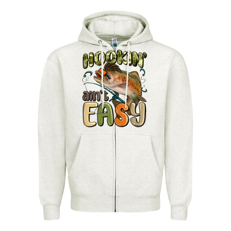 Hookin' Ain't Easy Zipper Hoodie by MaliasSmallBusiness | Teevron