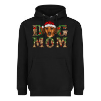 Black christmas dog mom dachshund Heavyweight Hoodie - RanaPortraitStore