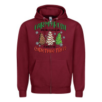 Burgundy farm fresh christmas trees Zipper Hoodie - MaliasSmallBusiness