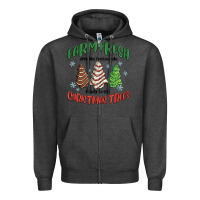 Charcoal Heather farm fresh christmas trees Zipper Hoodie - MaliasSmallBusiness