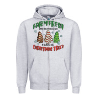 Heather Grey farm fresh christmas trees Zipper Hoodie - MaliasSmallBusiness