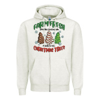 Oatmeal Heather farm fresh christmas trees Zipper Hoodie - MaliasSmallBusiness