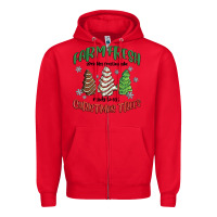 Red farm fresh christmas trees Zipper Hoodie - MaliasSmallBusiness