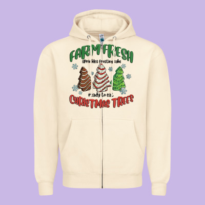 Zipper Hoodie farm fresh christmas trees