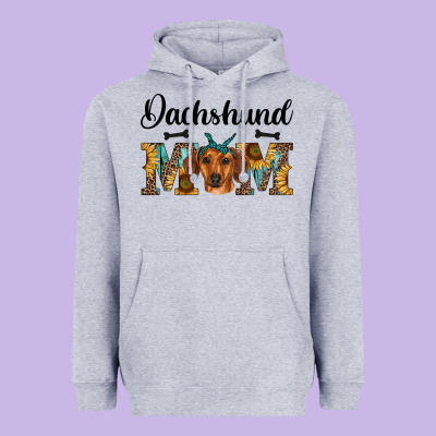 Western Dachshund Mom Heavyweight Hoodie Designed By Ranaportraitstore
