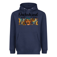 Navy western dachshund mom Heavyweight Hoodie - RanaPortraitStore