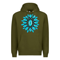 Army Green turqoise gemstone Premium Hoodie - AdoDesignShop