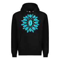 Black turqoise gemstone Premium Hoodie - AdoDesignShop