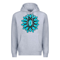 Heather Grey turqoise gemstone Premium Hoodie - AdoDesignShop