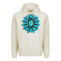 Oatmeal Heather turqoise gemstone Premium Hoodie - AdoDesignShop