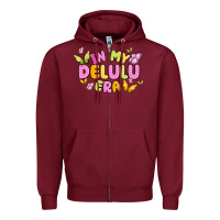 Burgundy in my delulu era Zipper Hoodie - MaliasSmallBusiness