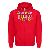 Red in my delulu era Zipper Hoodie - MaliasSmallBusiness