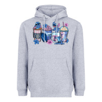 Heather Grey stitch coffee cups Heavyweight Hoodie - Zillion Design Studio
