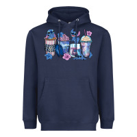 Navy stitch coffee cups Heavyweight Hoodie - Zillion Design Studio