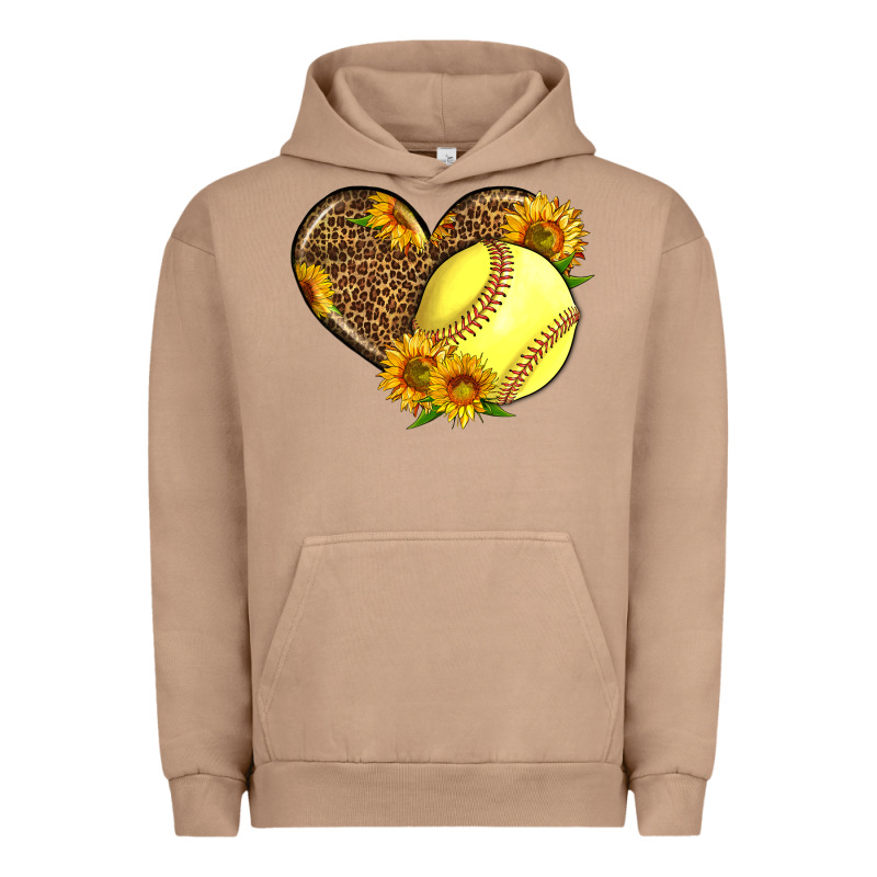Softball Heart With Sunflowers Urban Hoodie by LillyAllenDesigns | Teevron