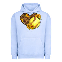 Pigment Grape Ice Softball Heart With Sunflowers Urban Hoodie - LillyAllenDesigns