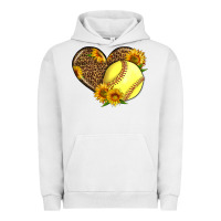 Pigment Lunar Rock Softball Heart With Sunflowers Urban Hoodie - LillyAllenDesigns