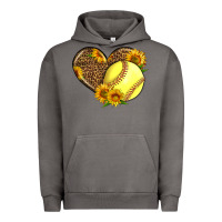 Pigment Tornado Softball Heart With Sunflowers Urban Hoodie - LillyAllenDesigns