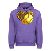 Tulip Softball Heart With Sunflowers Urban Hoodie - LillyAllenDesigns