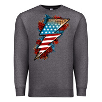 Charcoal Heather American lightning bolt Premium Sweatshirt - Neo Western