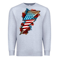 Heather Grey American lightning bolt Premium Sweatshirt - Neo Western