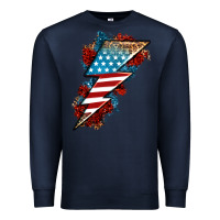 Navy American lightning bolt Premium Sweatshirt - Neo Western
