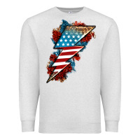 Oatmeal Heather American lightning bolt Premium Sweatshirt - Neo Western