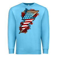 Ocean Blue American lightning bolt Premium Sweatshirt - Neo Western