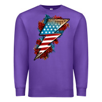 Purple American lightning bolt Premium Sweatshirt - Neo Western