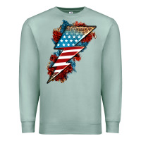 Seafoam American lightning bolt Premium Sweatshirt - Neo Western