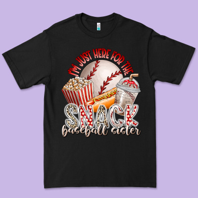 I Am Just Here For The Snack Baseball Sister Premium Tee Designed By Racoondesign