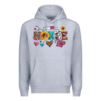 Heather Grey western nurse life Premium Hoodie - Artiststas