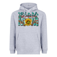 Heather Grey western blessed mom with sunflower Heavyweight Hoodie - texasbilliewilder