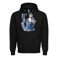 Black love snowman Zipper Hoodie - MaliasSmallBusiness