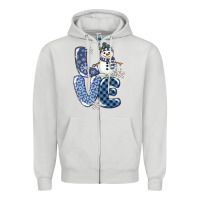 Dove Grey love snowman Zipper Hoodie - MaliasSmallBusiness