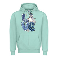 Seafoam love snowman Zipper Hoodie - MaliasSmallBusiness