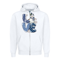 White love snowman Zipper Hoodie - MaliasSmallBusiness