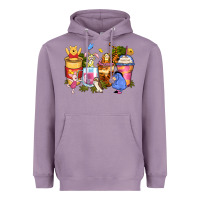 Lavender cartoon characters coffee cups Heavyweight Hoodie - Zillion Design Studio