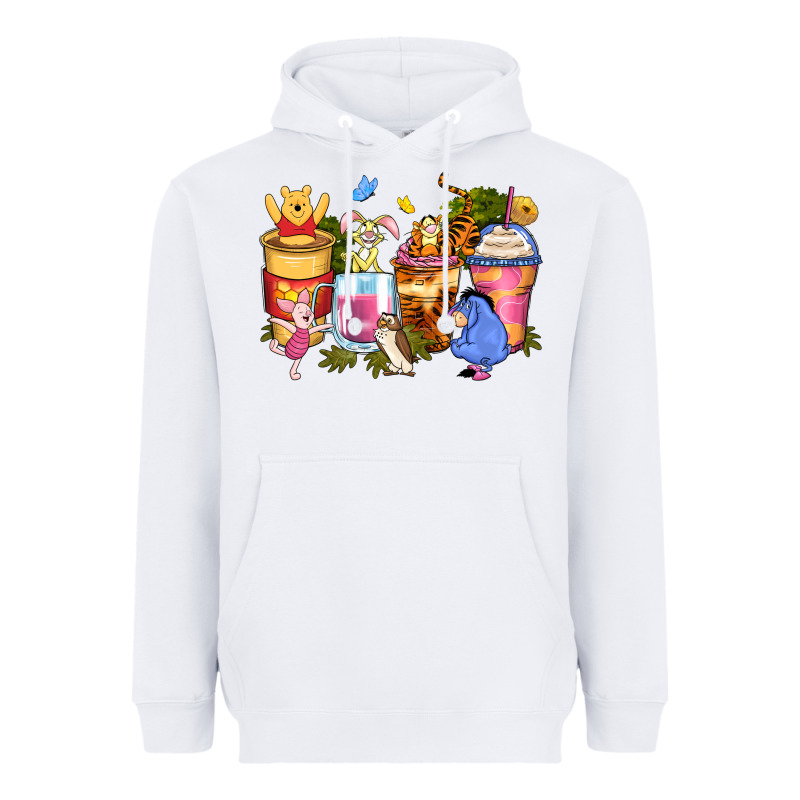 Cartoon Characters Coffee Cups Heavyweight Hoodie by Zillion Design Studio | Teevron