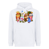 White cartoon characters coffee cups Heavyweight Hoodie - Zillion Design Studio