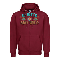 Burgundy wanted and wild Zipper Hoodie - MaliasSmallBusiness